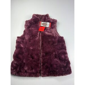Original Reversible Faux Fur Vest Sleeveless Plush Purple Vest Size‎ M
